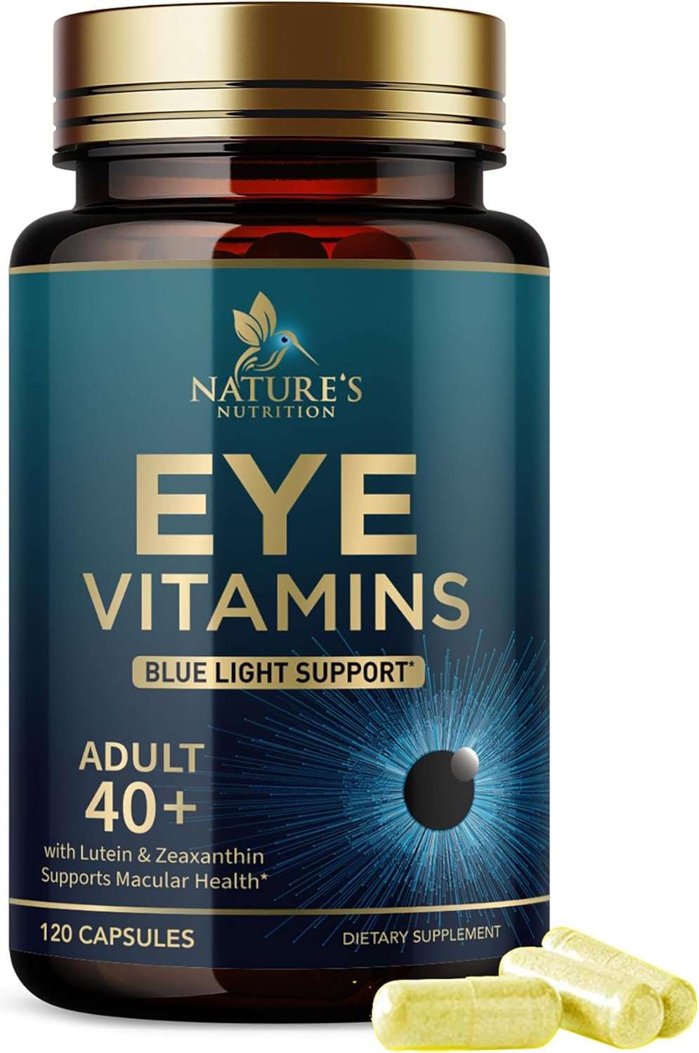 Lutein, Zinc, Vitamins C & E Eye Supplement for Adults - Supports Vision, Macular Health, and Dry Eyes - 120 Capsules