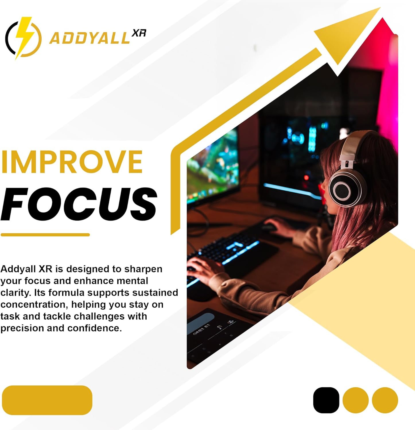 Luxury Energy Management: True Wood AddyAll - Premium Brain Booster Supplement for Focus, Energy, and Memory - 60 Day Supply