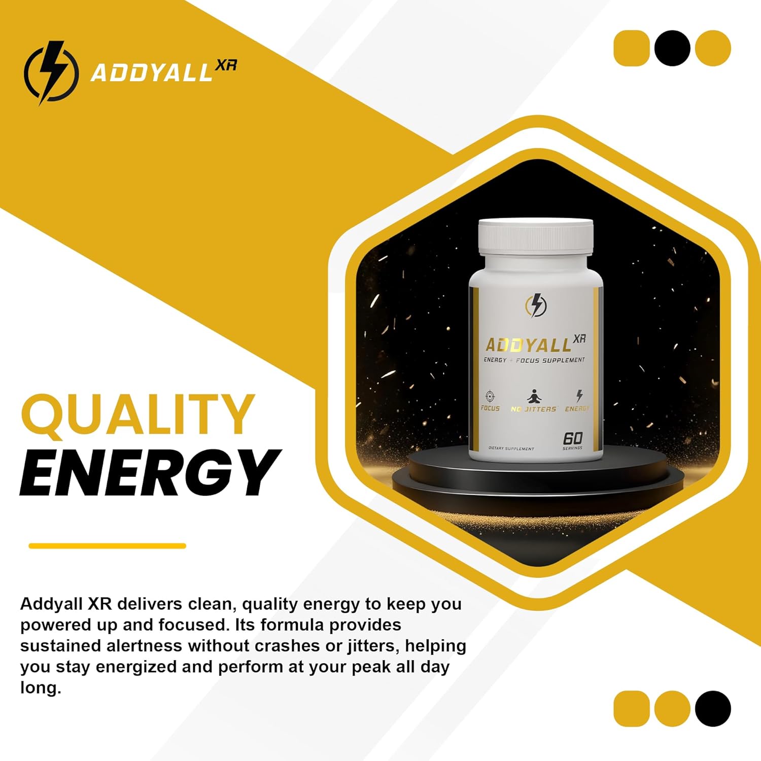 Luxury Energy Management: True Wood AddyAll - Premium Brain Booster Supplement for Focus, Energy, and Memory - 60 Day Supply