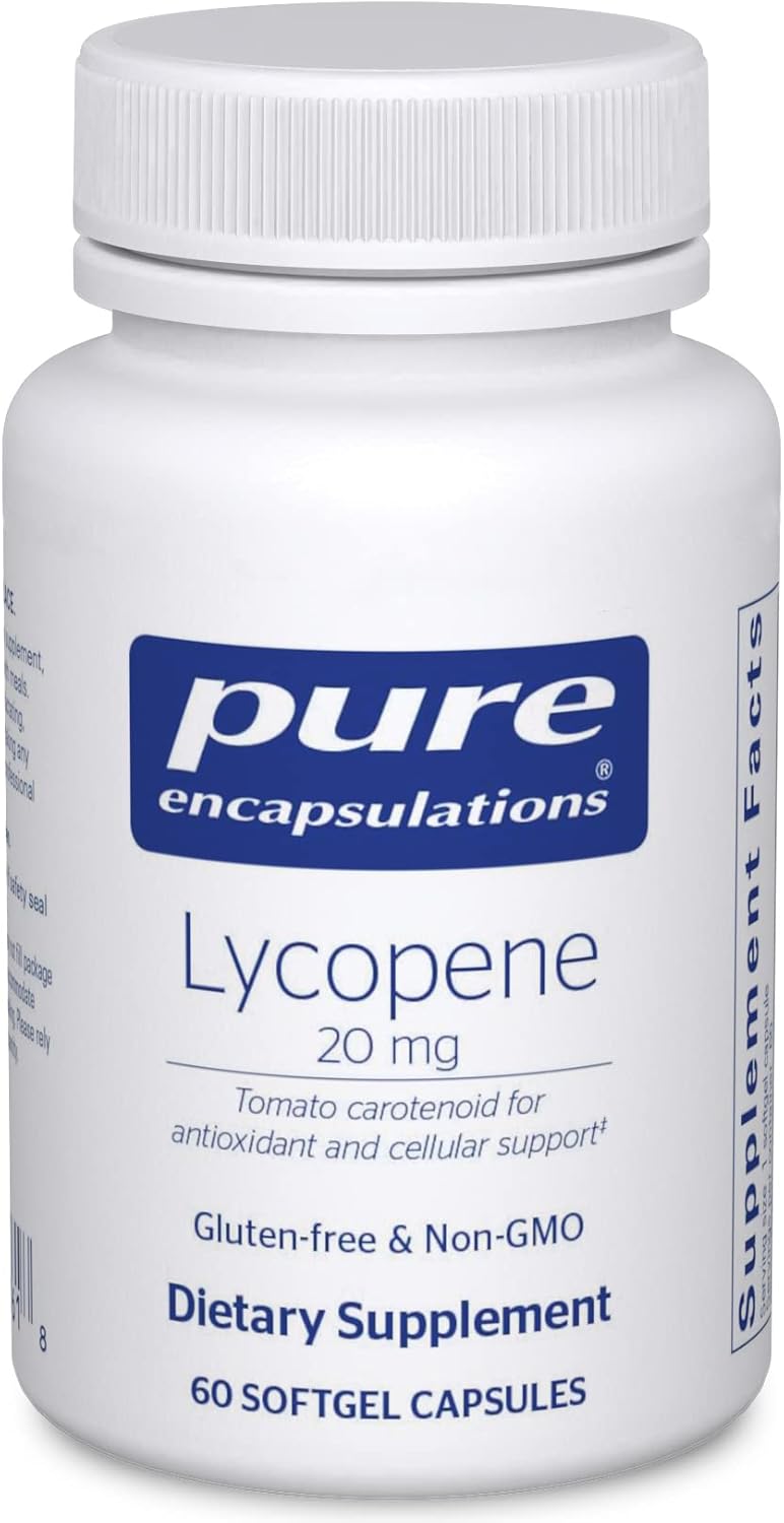 Lycopene 20 mg Softgel Capsules for Cellular and Macular Support - 60 Count