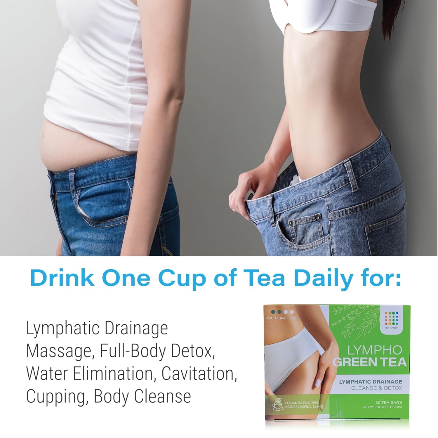 Lymphatic Green Tea Blend for Post-Surgery Recovery & Detox - 30 Pack