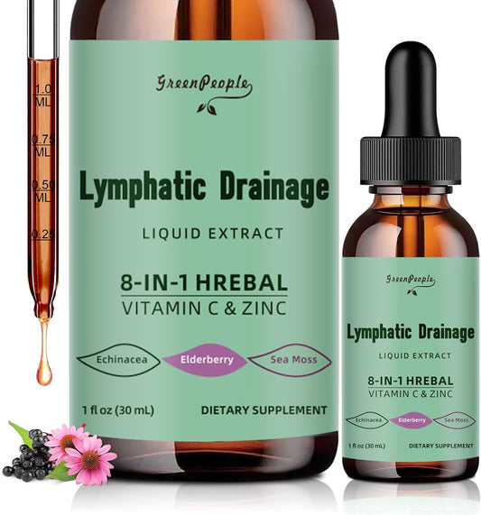 Lymphatic Support Drops with Echinacea & Elderberry - Vegan Cleanse Supplements - Immune Booster - Non-GMO (2 Pack)