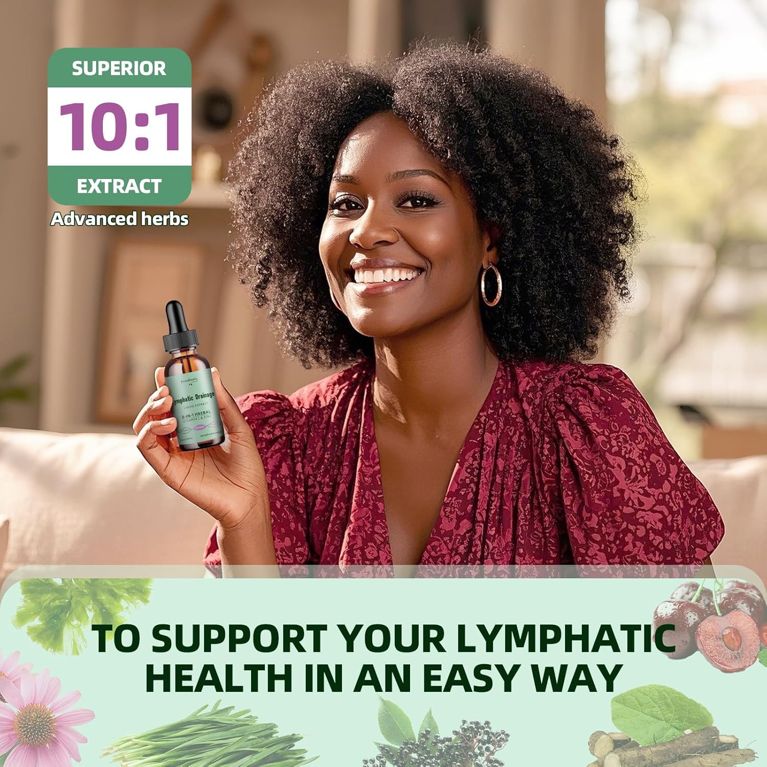 Lymphatic Support Drops with Echinacea & Elderberry - Vegan Cleanse Supplements - Immune Booster - Non-GMO (2 Pack)