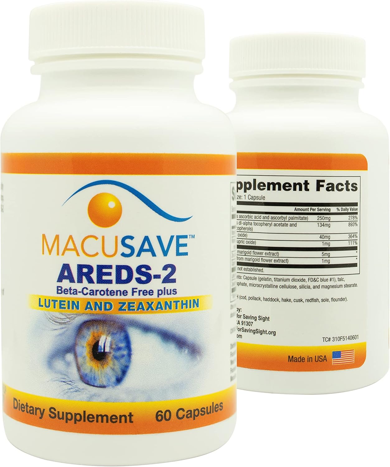 MacuSave-S Eye Vitamins and Minerals with AREDS-2 Formula for Eye Health