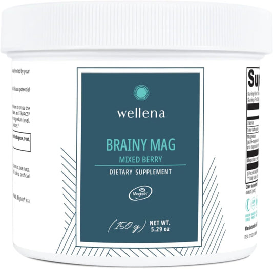 Magdalena's Wellena Brainy Mag: Magnesium L-Threonate Supplement, Mixed Berry Flavor - 60 Servings