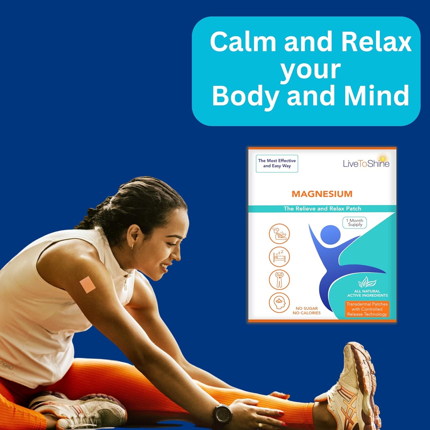 Magnesium and Resveratrol Patch Bundle - 60 Patches - 30 Day Supply Each Pack - Made in USA by Live To Shine