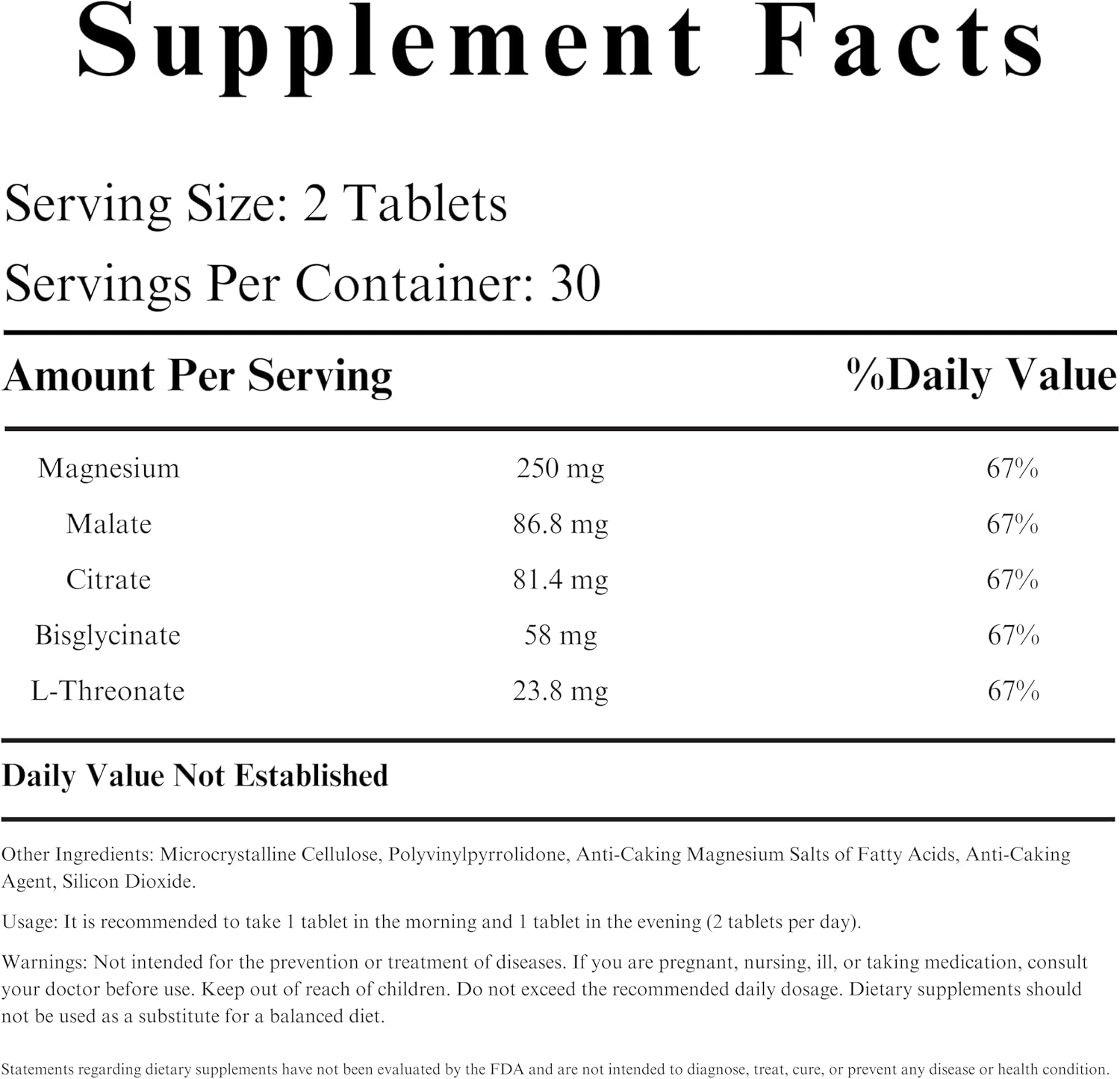 Magnesium B-Complex with Zinc Picolinate and Biotin | 60 Tablets - 1 Month Supply