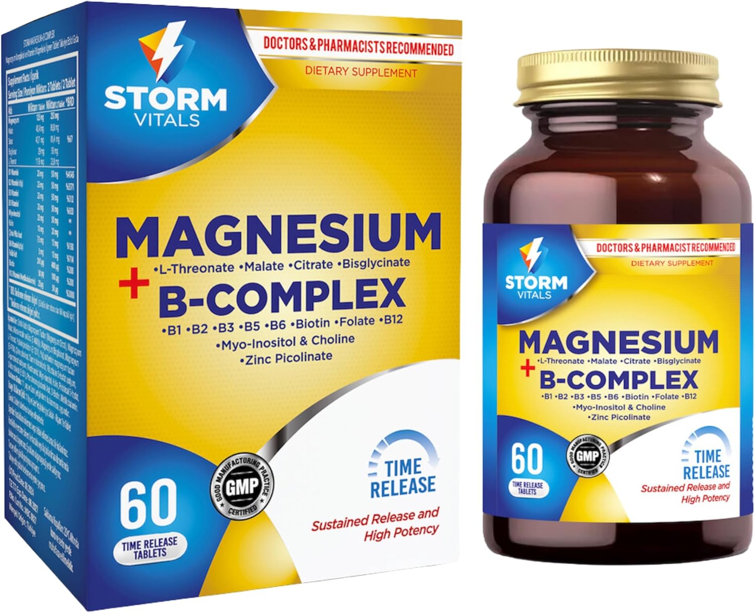 Magnesium B-Complex with Zinc Picolinate and Biotin | 60 Tablets - 1 Month Supply