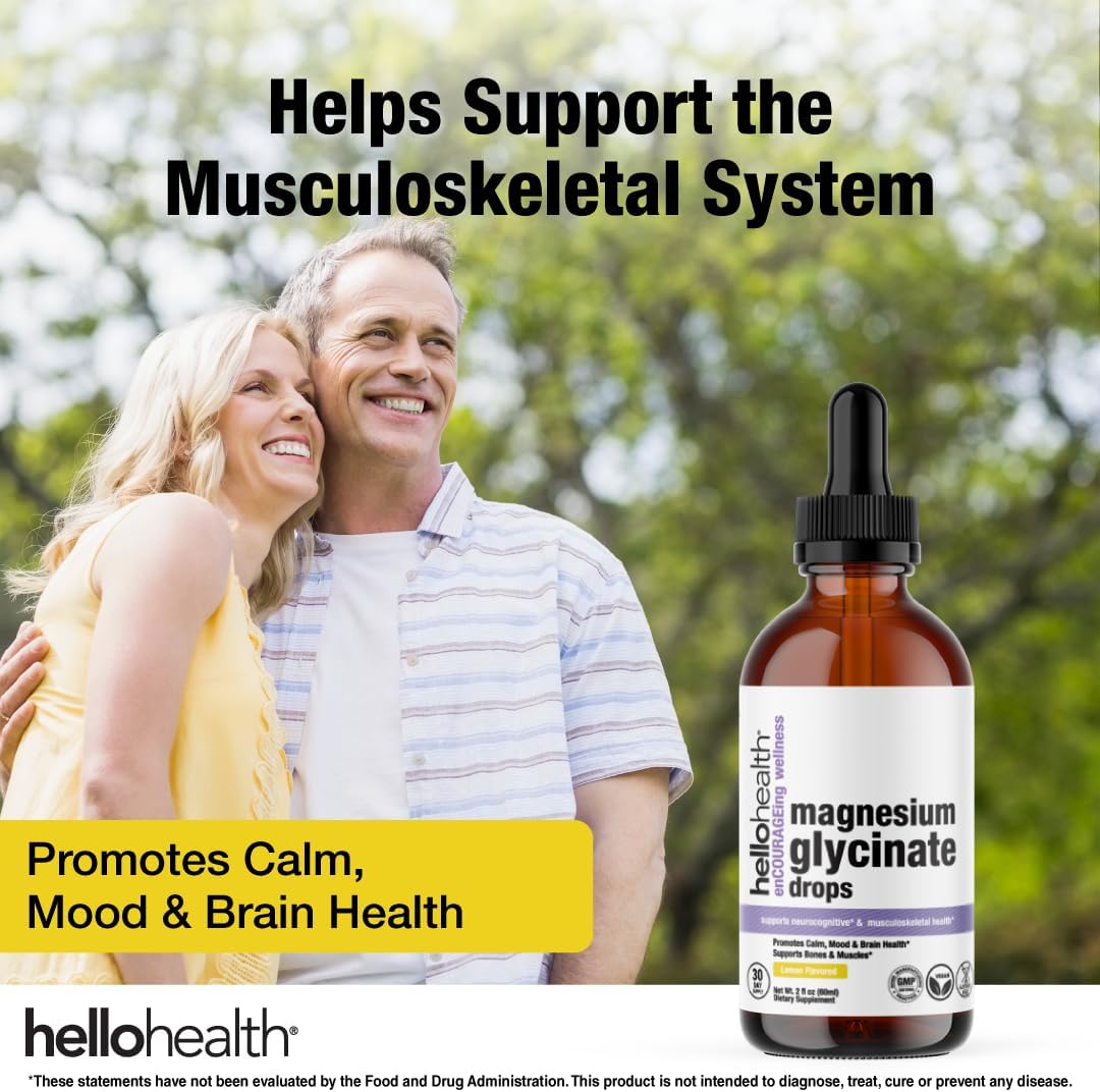 Magnesium Bisglycinate Liquid Supplement for Natural Calm & Joint Support - Lemon Flavor - 100 mg - Women, Men, Kids - Muscle Recovery - 30 Days