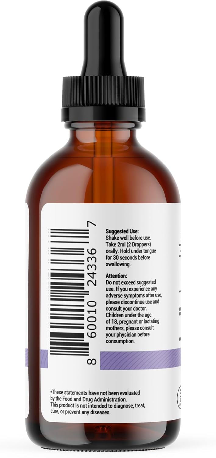 Magnesium Bisglycinate Liquid Supplement for Natural Calm & Joint Support - Lemon Flavor - 100 mg - Women, Men, Kids - Muscle Recovery - 30 Days