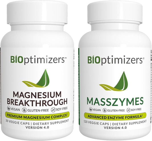 Magnesium Breakthrough 4.0 & MassZymes 4.0 Bundle - Sleep, Brain, Digestive Health Support Supplement