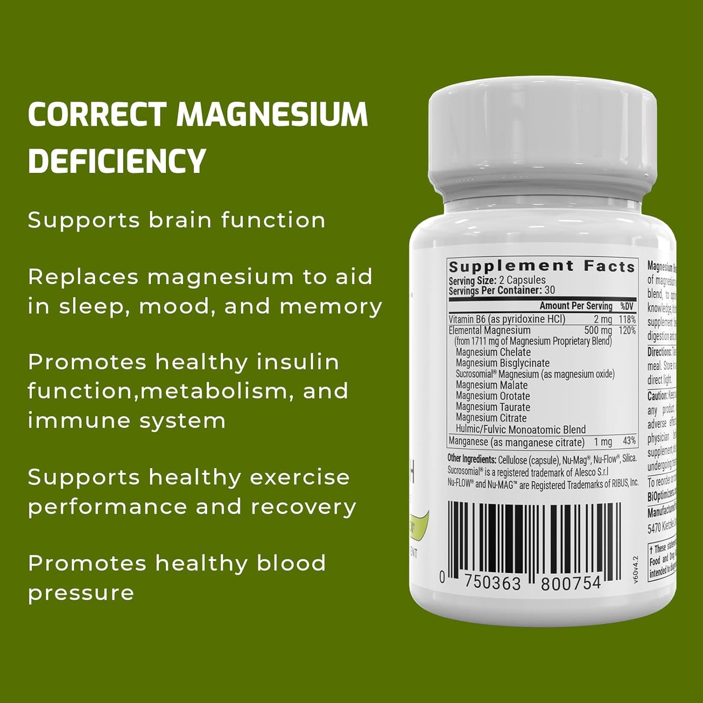 Magnesium Breakthrough Supplement 4.0 - 7 Forms of Magnesium for Natural Sleep and Brain Health - 90 Capsules