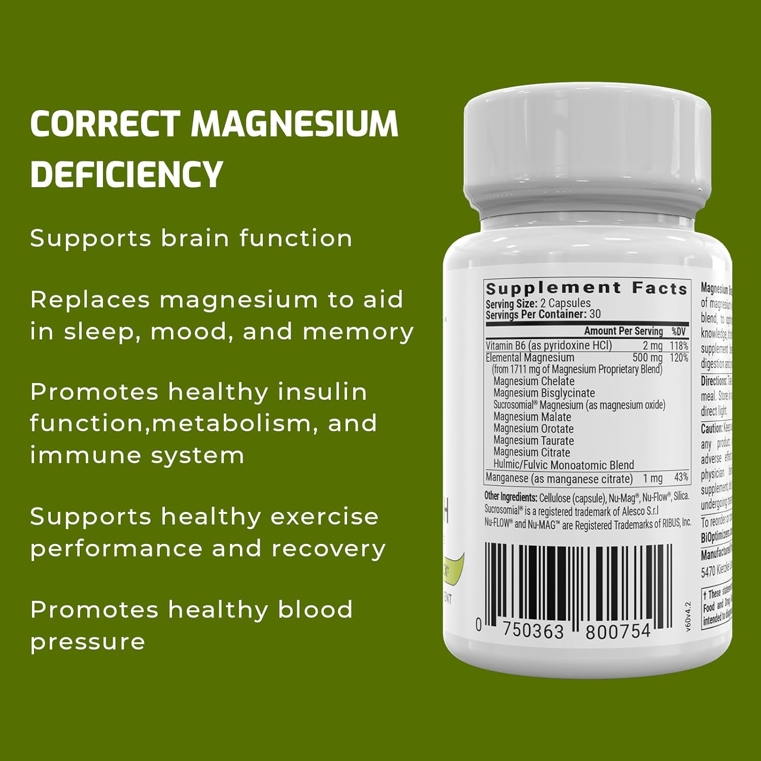 Magnesium Breakthrough Supplement 4.0 - 7 Forms of Magnesium for Natural Sleep and Brain Health - 90 Capsules