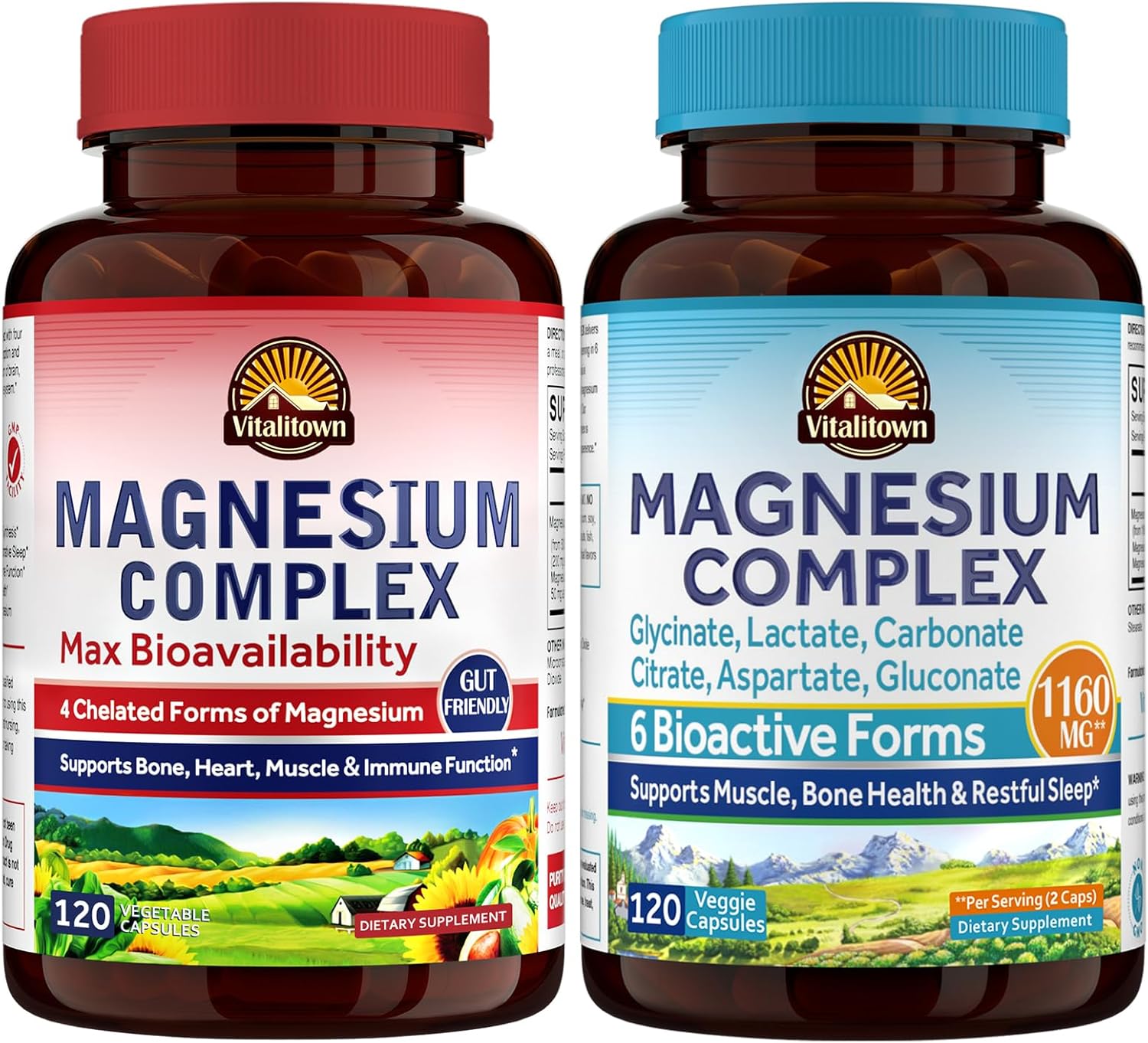 Magnesium Bundle: 4-in-1 & 6-in-1 Complex for Bone & Muscle Health - 120 Capsules