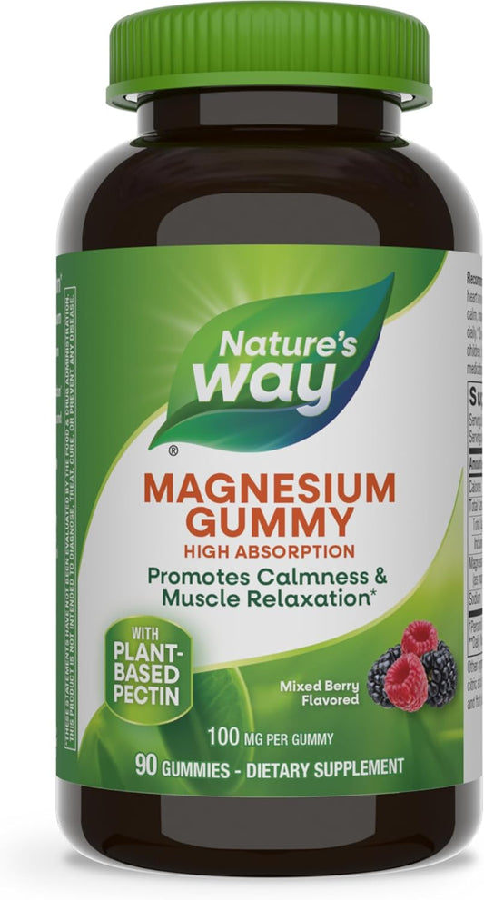 Magnesium Citrate Gummies for Calmness, Raspberry and Blackberry Flavor, 90 Gummies by Nature's Way