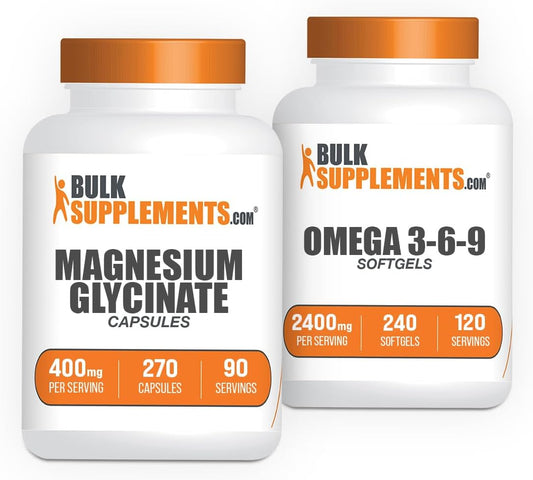 Magnesium Glycinate Capsules and Omega 3-6-9 Softgels Bundle - BulkSupplements