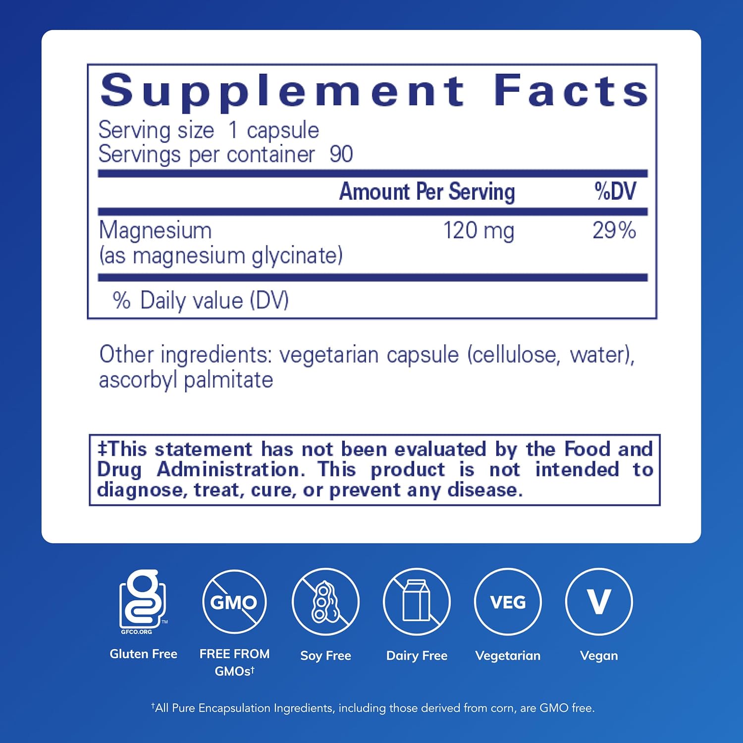Magnesium Glycinate Supplement for Stress Relief, Sleep, Heart Health, Nerves, Muscles, and Metabolism - 90 Capsules