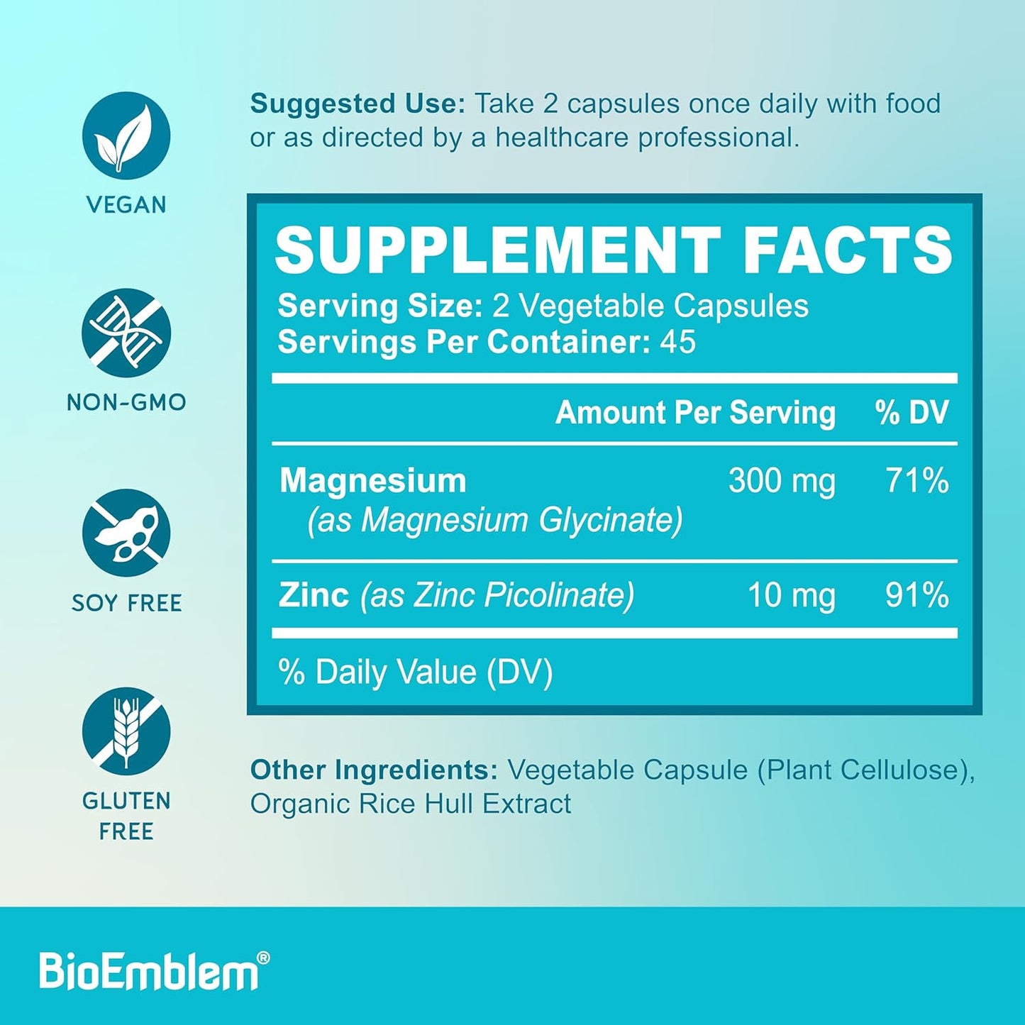 Magnesium Glycinate Supplement with Zinc and Probiotics for Beauty