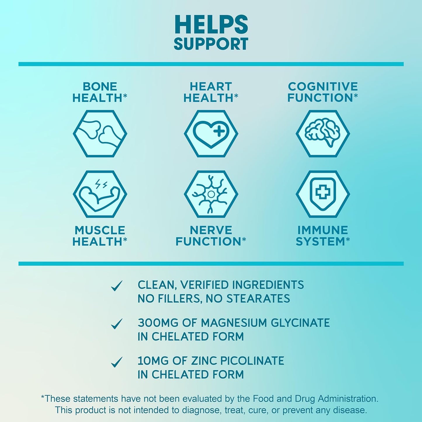 Magnesium Glycinate Supplement with Zinc and Probiotics for Beauty