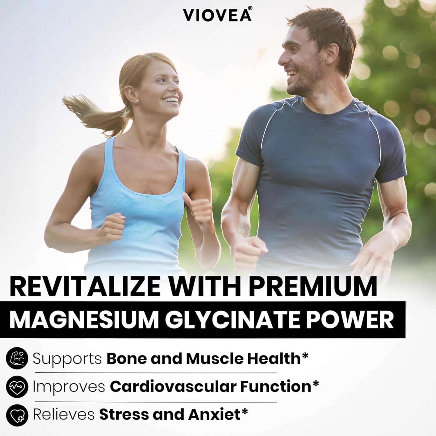 Magnesium Glycinate Tablets - 400mg per Serving, 120 Count, Made in USA, 100% Chelated for Better Absorption, Non-GMO, Gluten-Free - Supports Muscle, Bone, Heart Health
