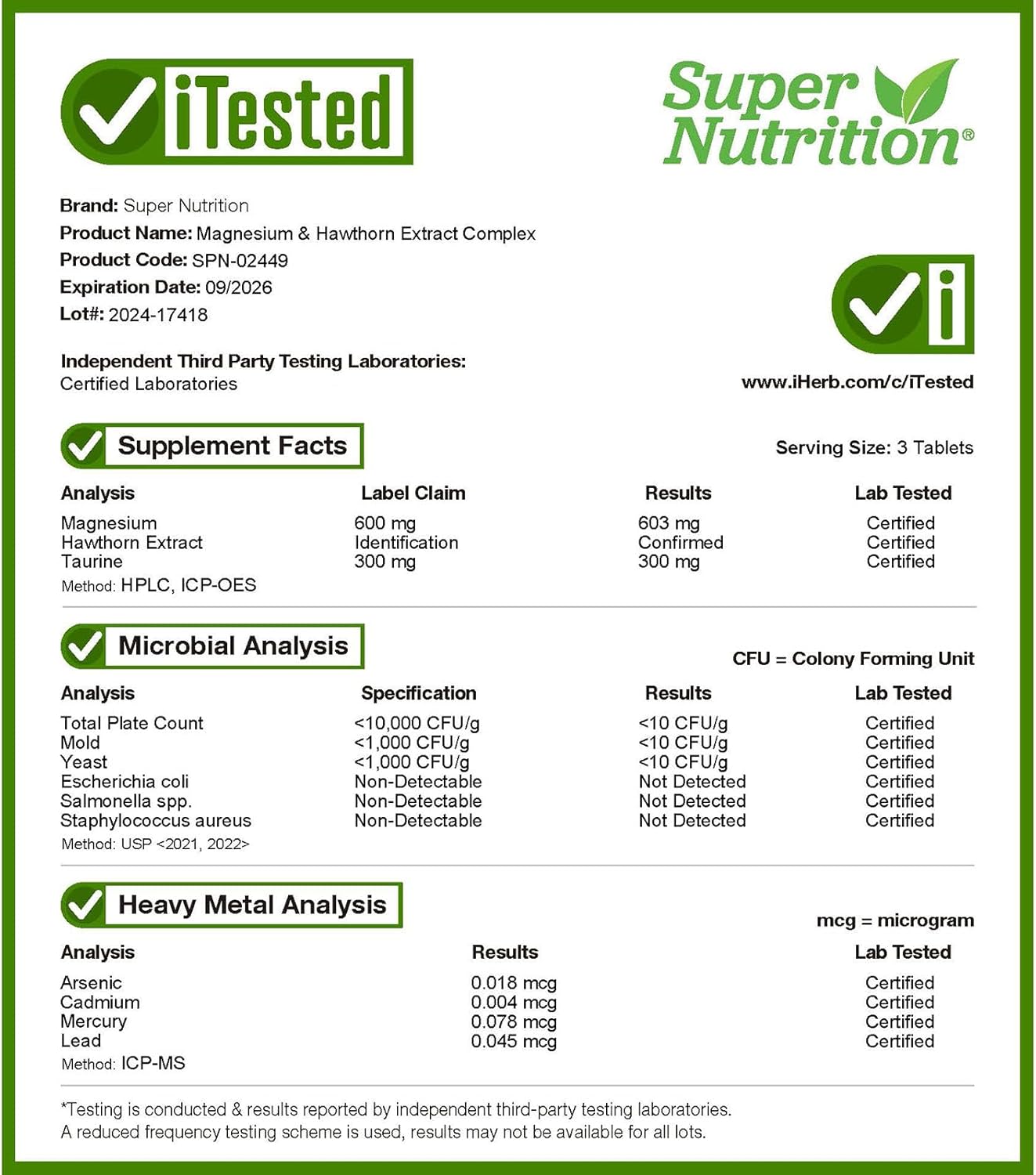 Magnesium & Hawthorn Extract Complex - 180 Tablets by SuperNutrition