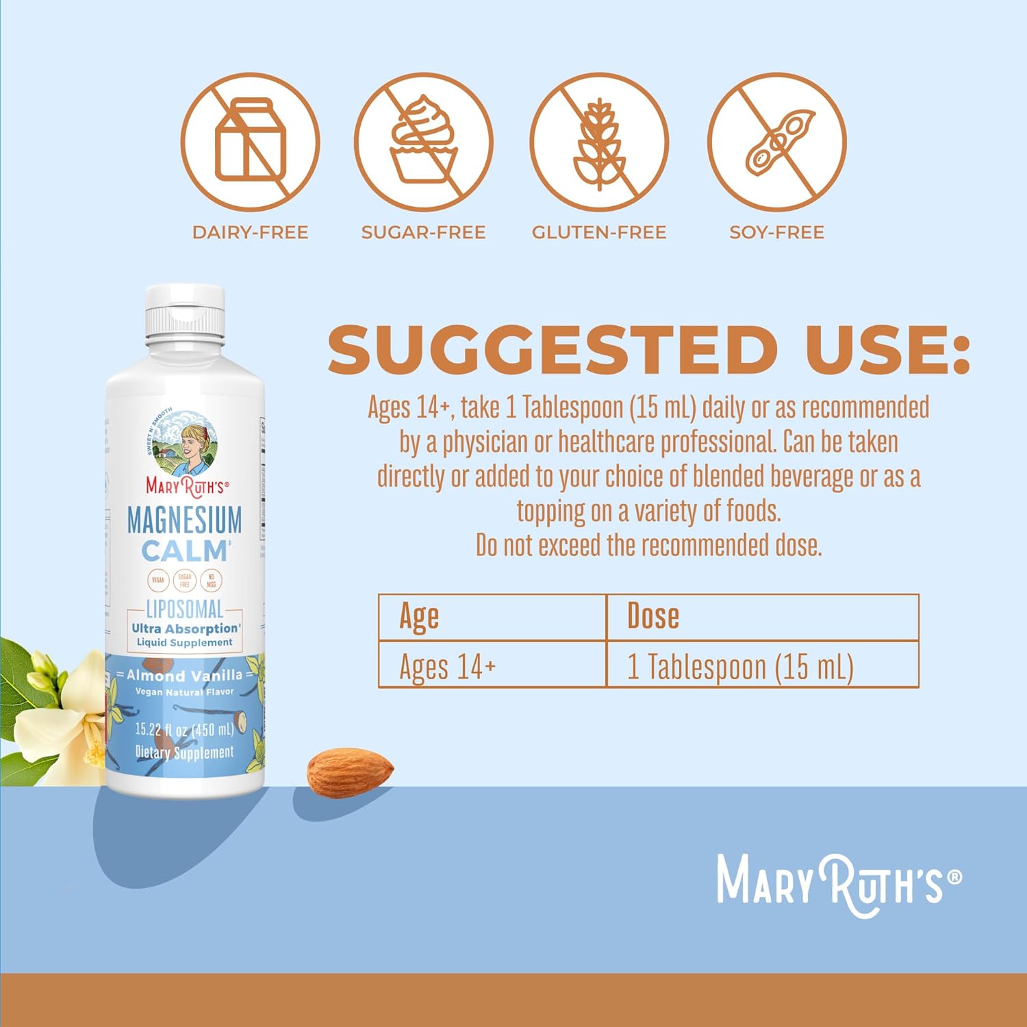 Magnesium Liposomal Supplement for Muscle, Bone, and Mood Support - Vegan, Non-GMO, Gluten Free - 15.22 Fl Oz, 30 Servings