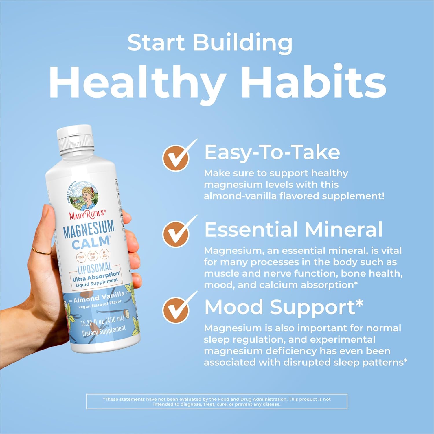 Magnesium Liposomal Supplement for Muscle, Bone, and Mood Support - Vegan, Non-GMO, Gluten Free - 15.22 Fl Oz, 30 Servings