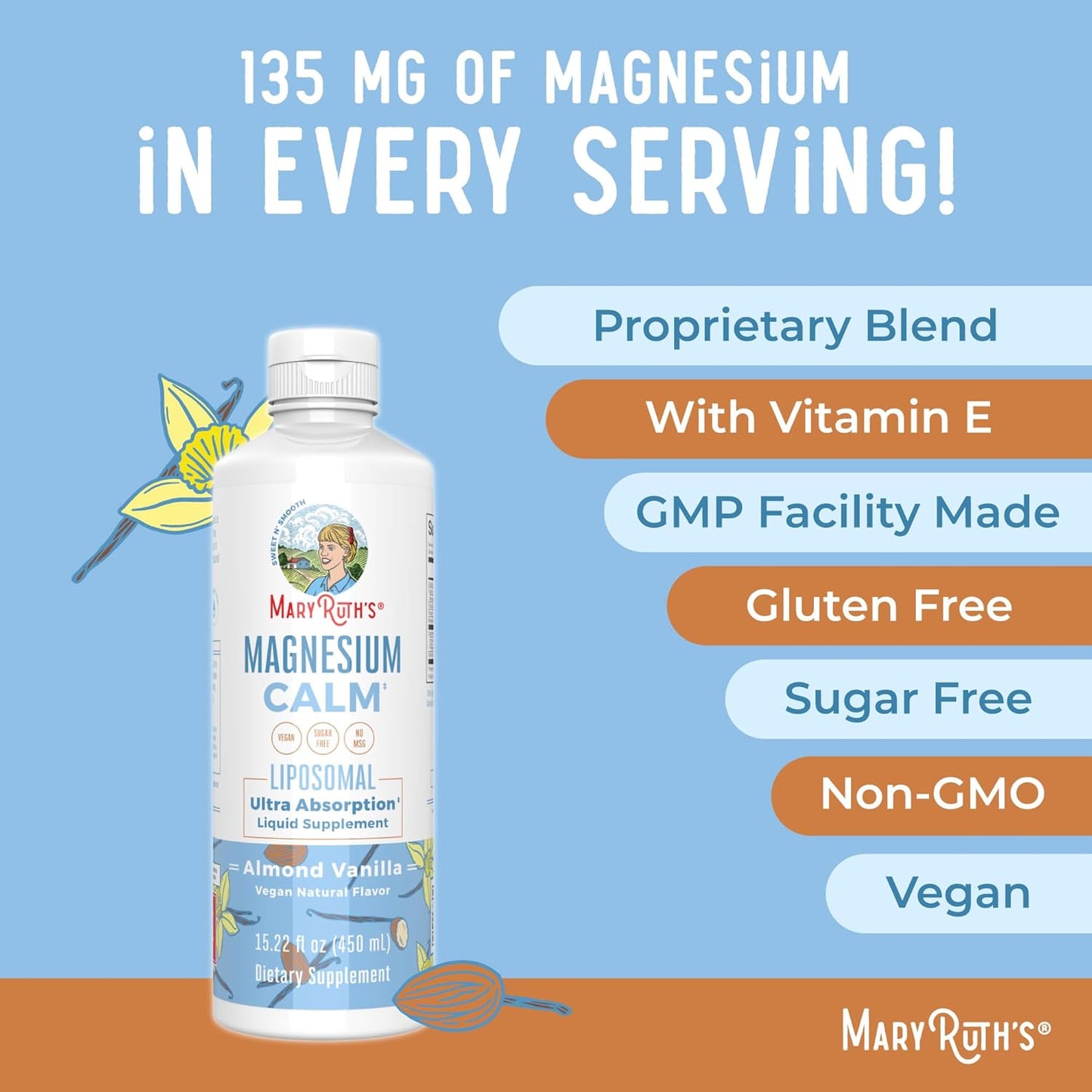 Magnesium Liposomal Supplement for Muscle, Bone, and Mood Support - Vegan, Non-GMO, Gluten Free - 15.22 Fl Oz, 30 Servings