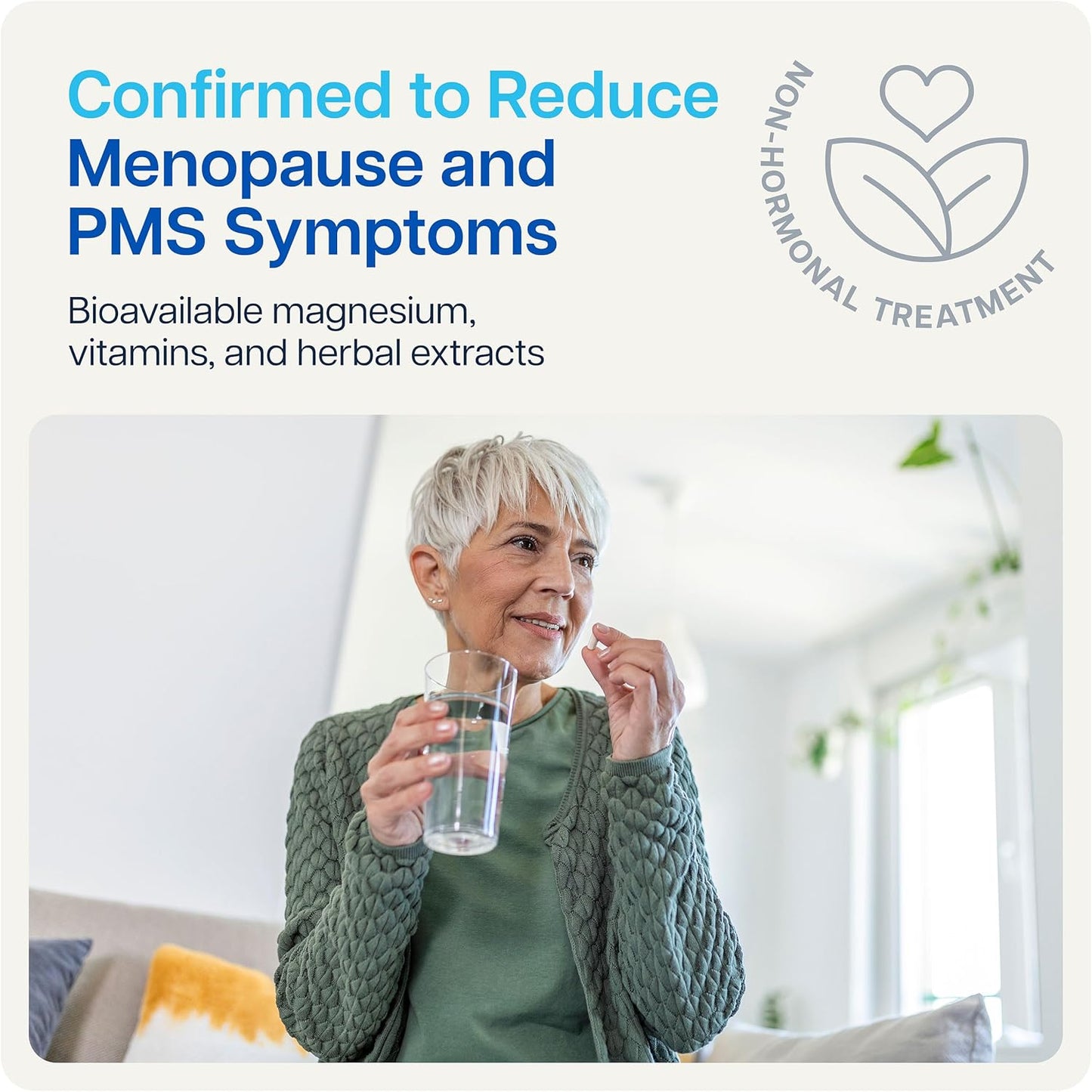 Magnesium Menopause and PMS Support Supplement for Women - High-Absorption Magnesium Complex with Vitamins - 60 Capsules