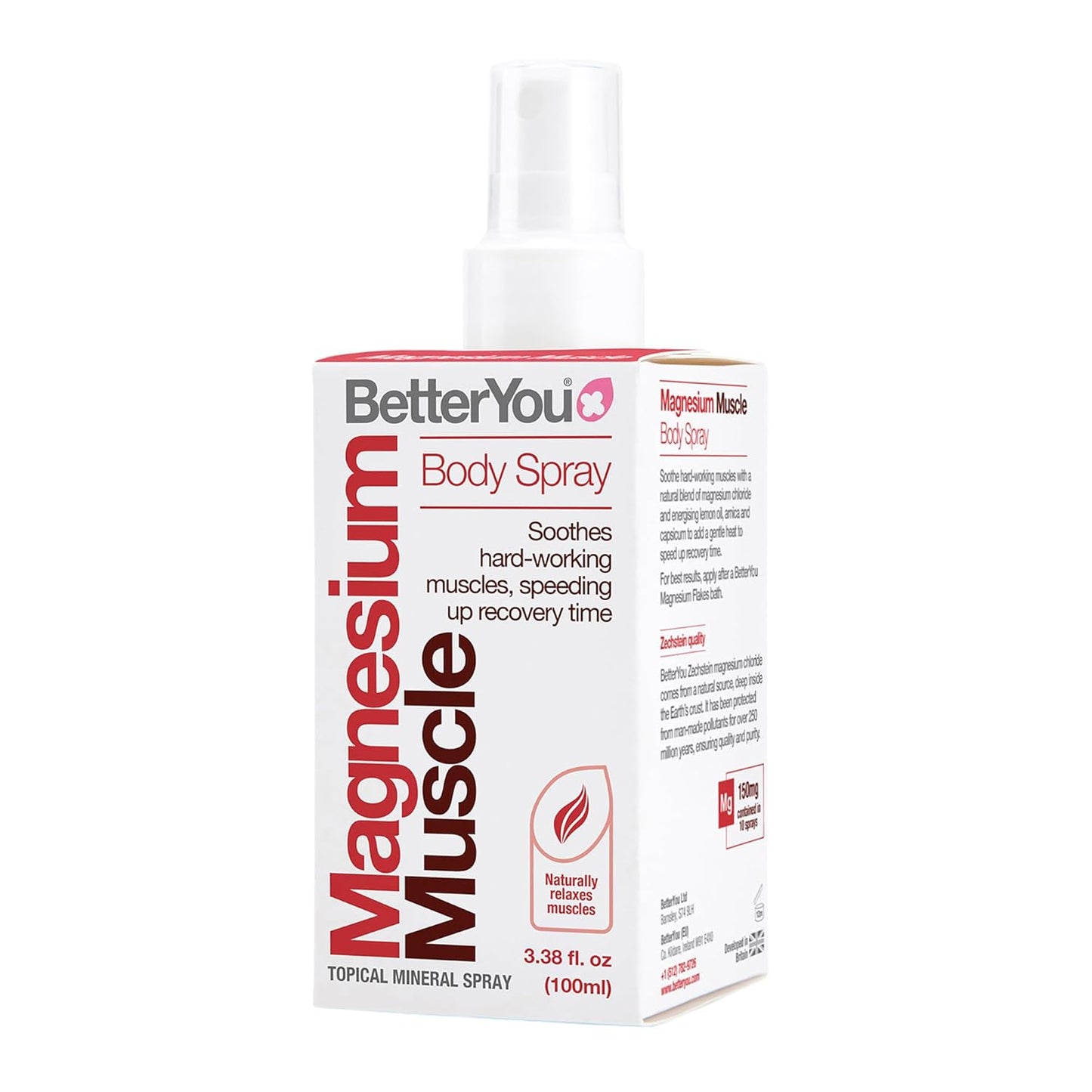 Magnesium Muscle Relief Body Spray with Arnica and Lemon Oil - Gentle Heat for Muscle and Joint Recovery - 3.38 oz