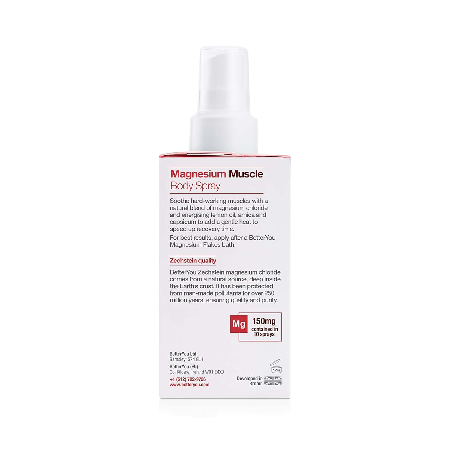 Magnesium Muscle Relief Body Spray with Arnica and Lemon Oil - Gentle Heat for Muscle and Joint Recovery - 3.38 oz