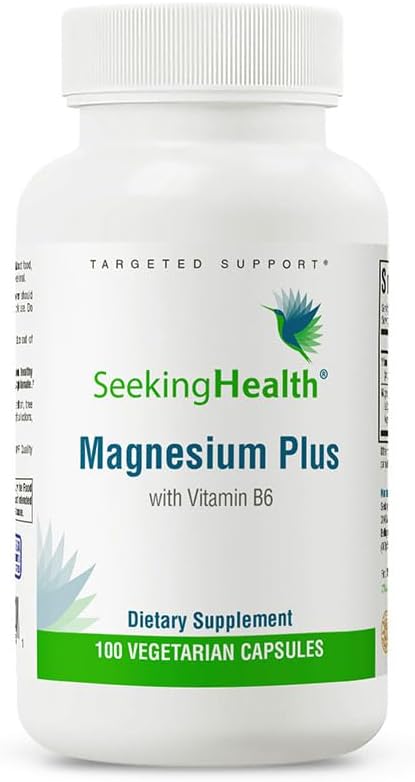 Magnesium Plus Supplement with Vitamin B6 for Bone Health, Sleep, and Calm - 100 Capsules