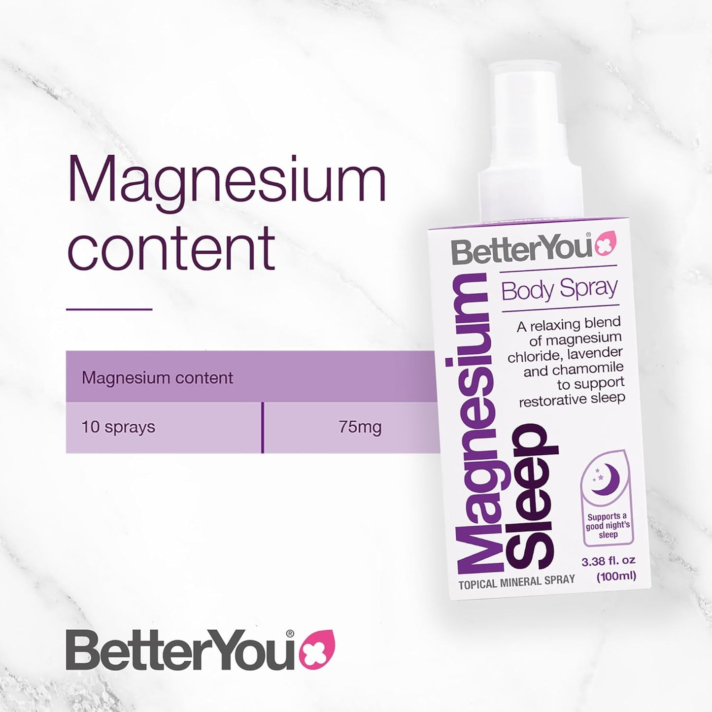 Magnesium Sleep Body Spray with Lavender and Chamomile for Improved Sleep - 3.38 oz