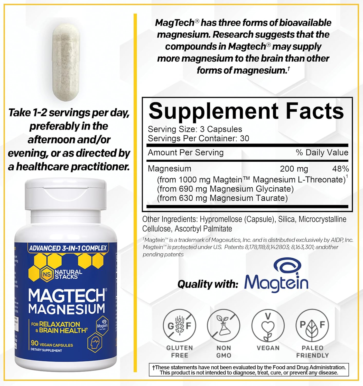 Magtech Magnesium & Focus Bites Bundle - Promotes Brain Health & Focus - 120 Pieces
