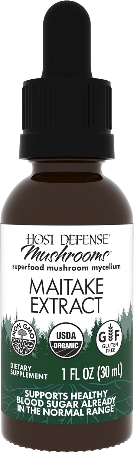Maitake Extract Liquid Supplement for Immune & Cellular Health - Herbal Dietary Support with Mushroom Mycelium - 1 fl oz