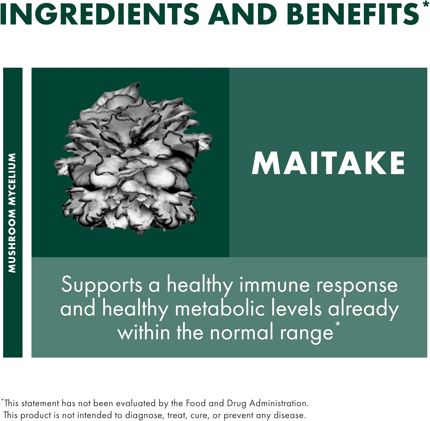 Maitake Extract Liquid Supplement for Immune & Cellular Health - Herbal Dietary Support with Mushroom Mycelium - 1 fl oz