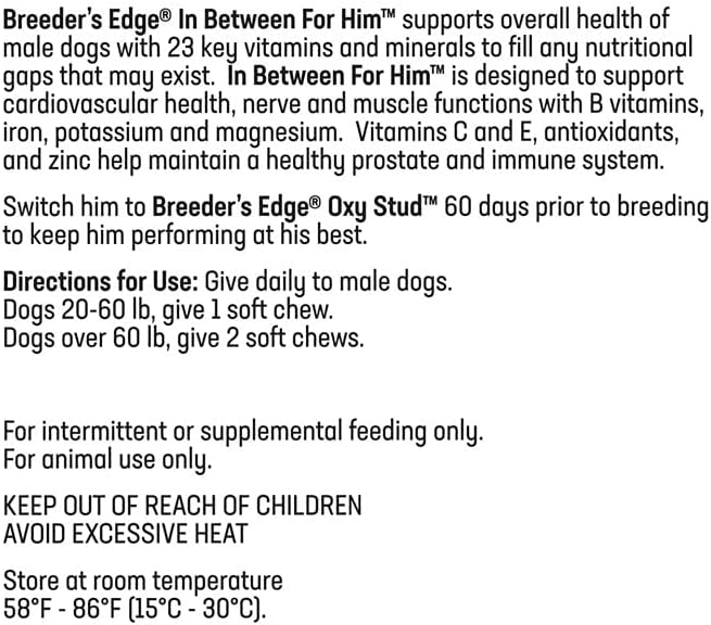 Male Dog Multivitamin: Revival Animal Health Breeder's Edge in Between for Him - 360 ct