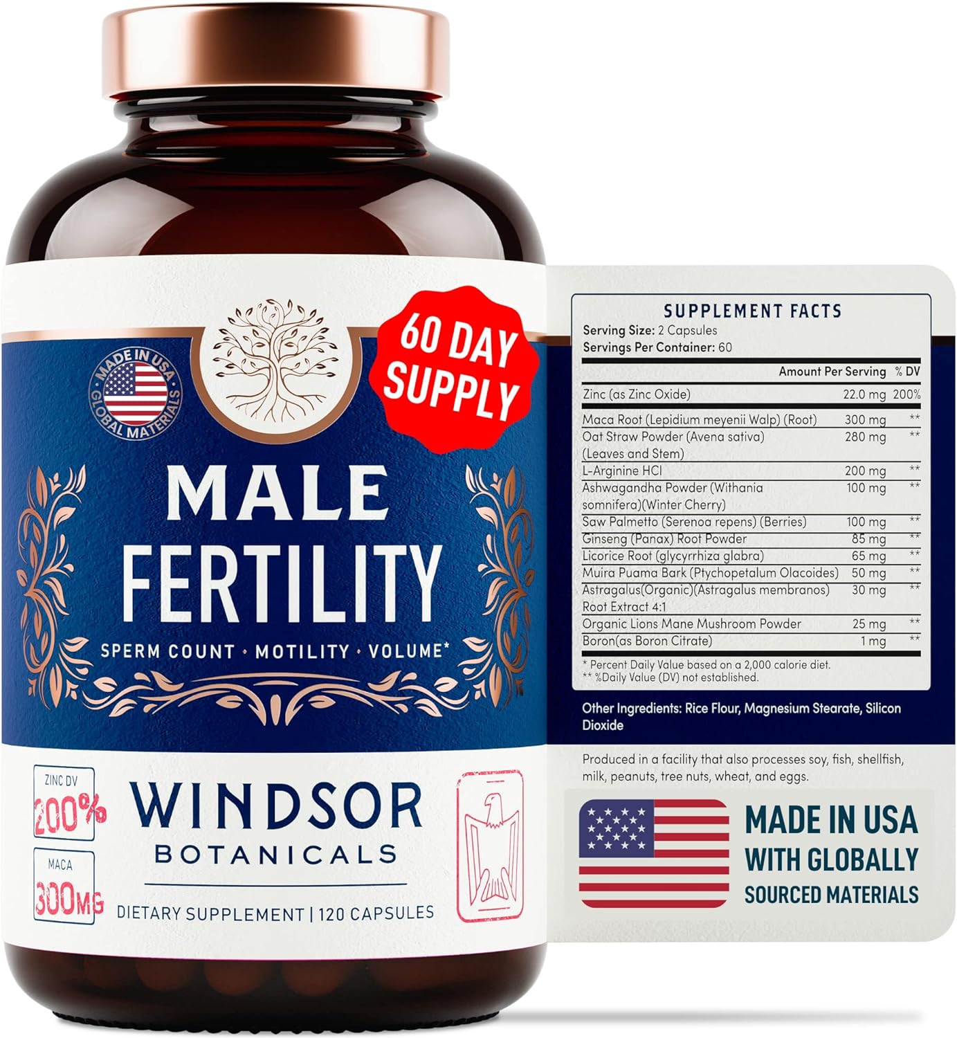 Male Fertility and Dental Health Bundle for Men - Windsor Botanicals Supplement and Probiotics for Wellness