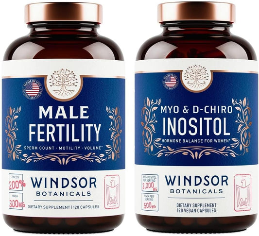 Male Fertility and Inositol Supplement Bundle for Fertility and Pregnancy Support by WINDSOR BOTANICALS
