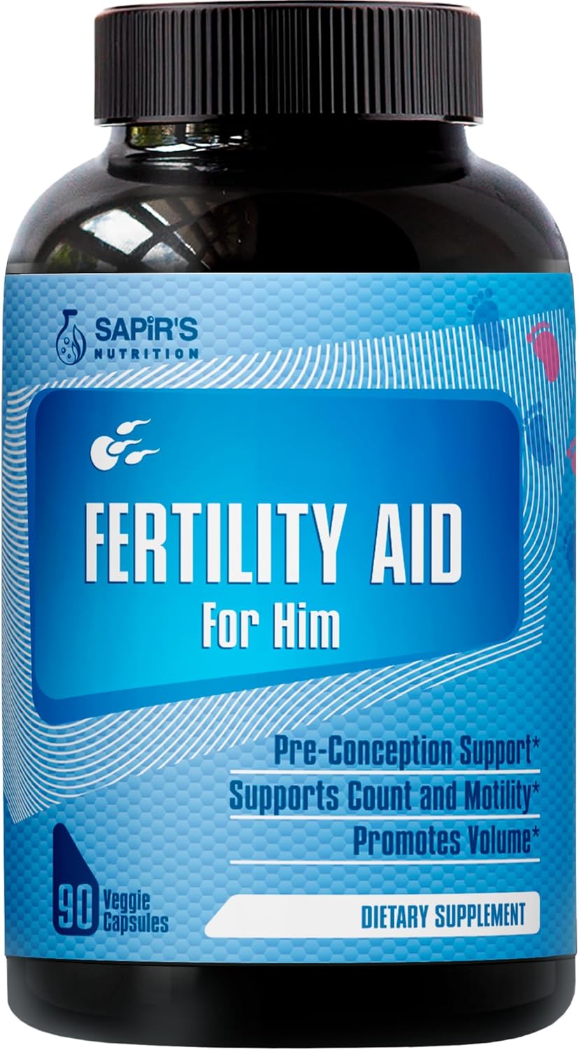 Male Fertility Supplement for Boosting Sperm Count and Strength - Fertility Supplements for Men with Zinc, Folate Acid, and Vitamins D, E - Mens Prenatal Vitamins