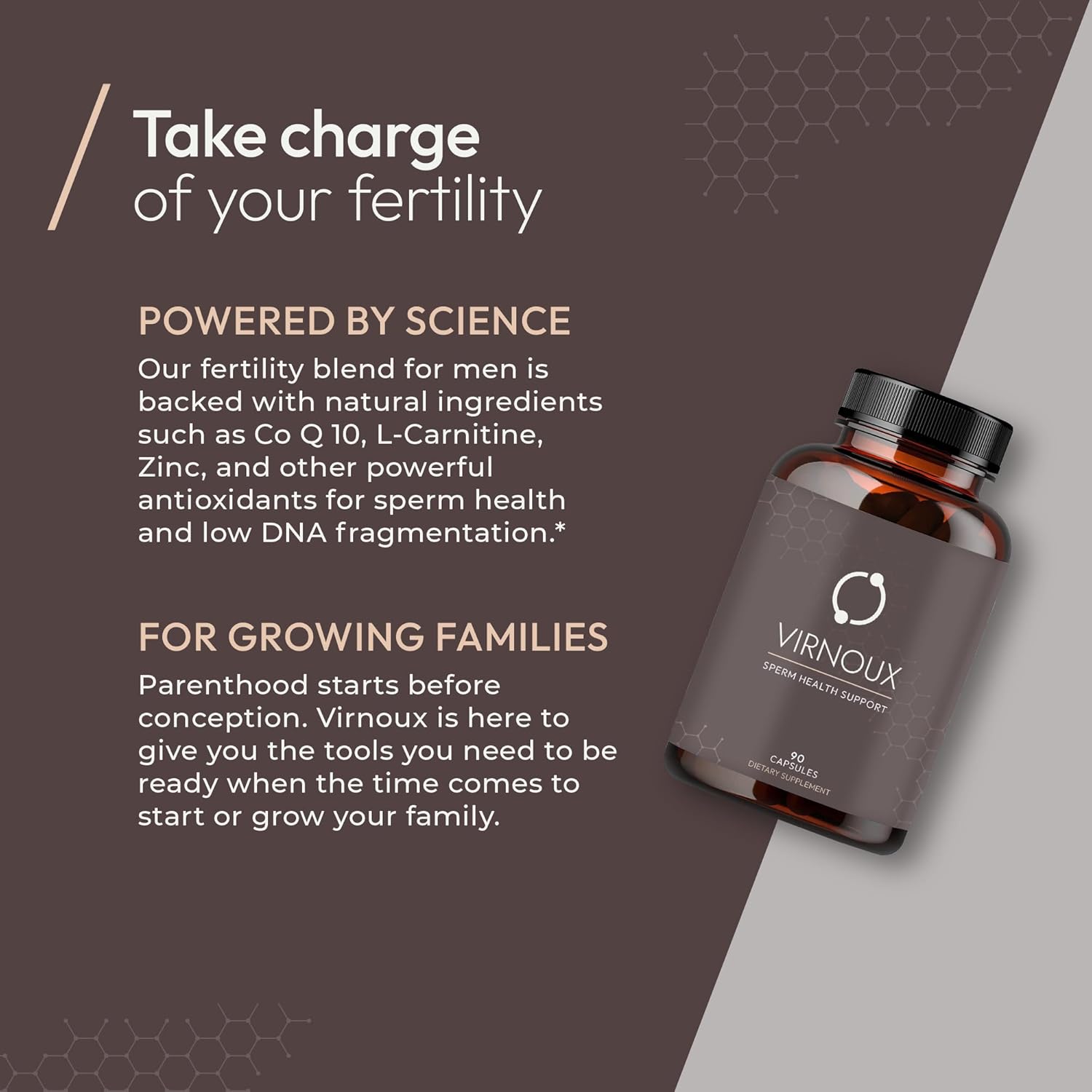 Male Fertility Supplement for Sperm Health and Count | Prenatal Vitamins for Men | Support Natural Conception | Zinc, Selenium, Coq10 | 90 Capsules
