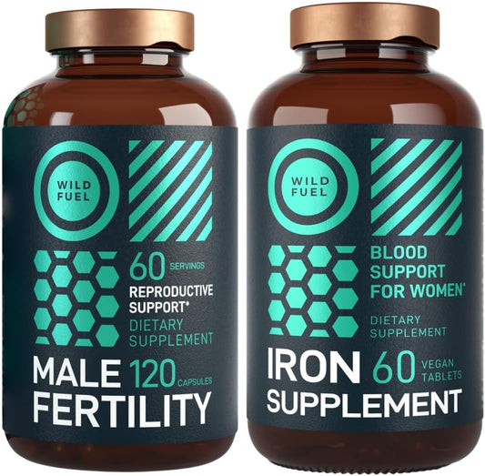 Male Fertility Supplement with Iron, Folic Acid - Prenatal Bundle