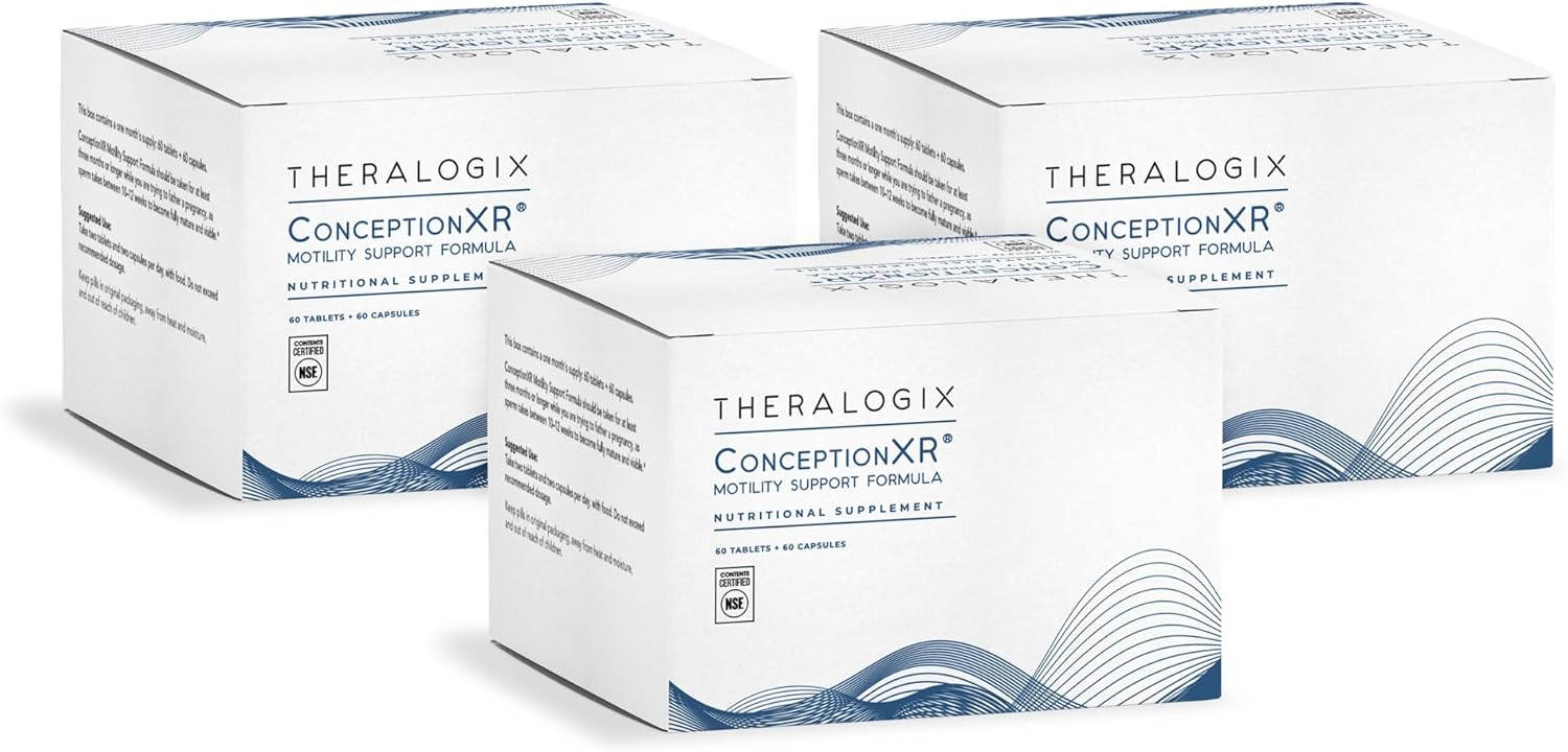 Male Fertility Supplements for Sperm Health - NSF Certified, 360 Count (Pack of 3) - Theralogix ConceptionXR Motility Support Formula - Men's Preconception Vitamins