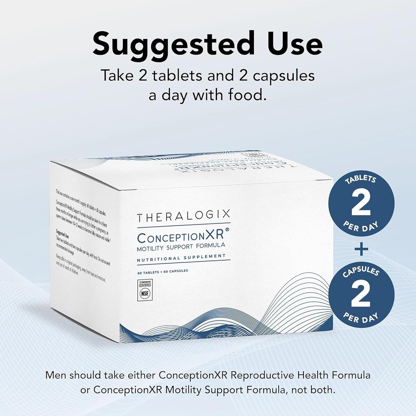 Male Fertility Supplements for Sperm Health - NSF Certified, 360 Count (Pack of 3) - Theralogix ConceptionXR Motility Support Formula - Men's Preconception Vitamins