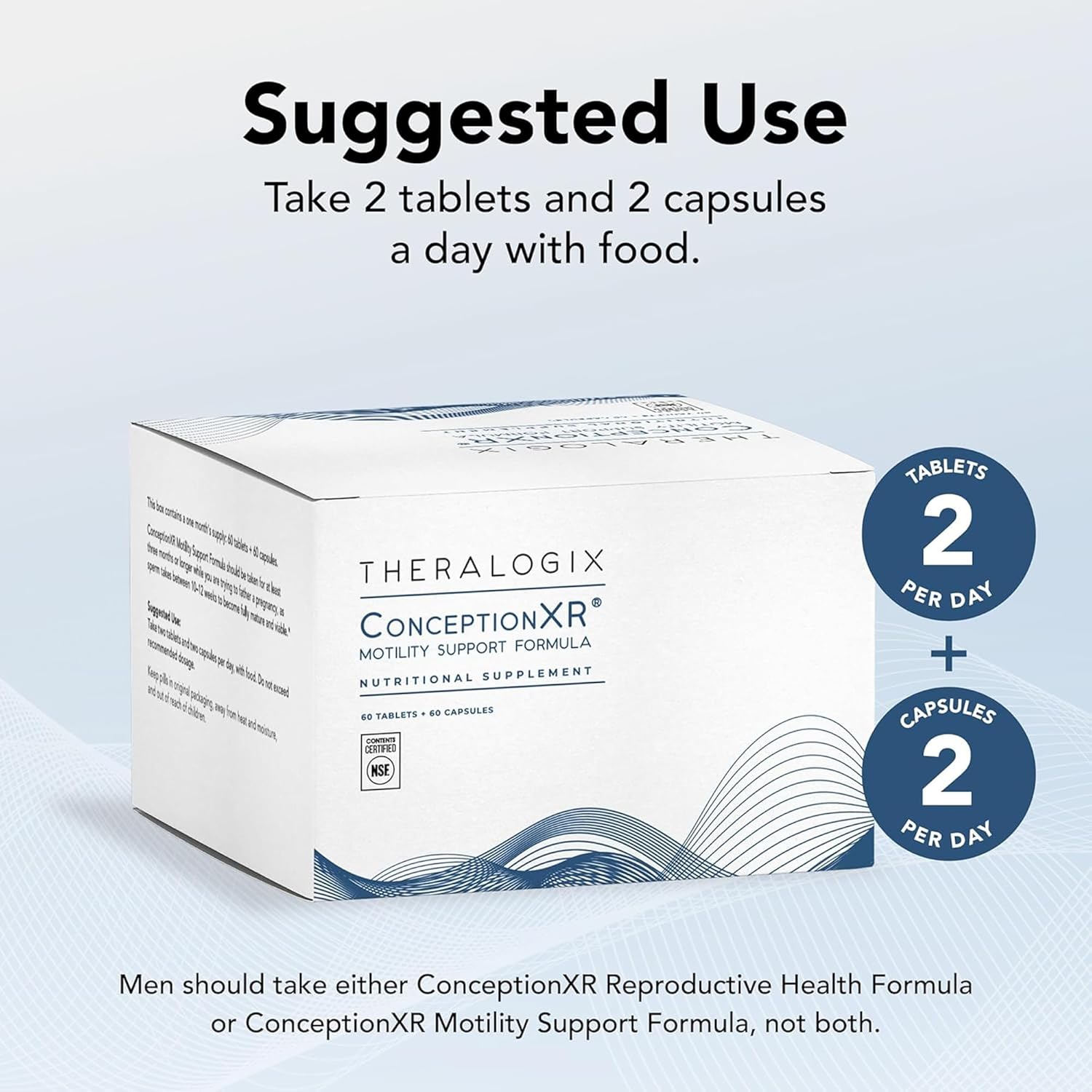 Male Fertility Supplements for Sperm Health - NSF Certified, 360 Count (Pack of 3) - Theralogix ConceptionXR Motility Support Formula - Men's Preconception Vitamins