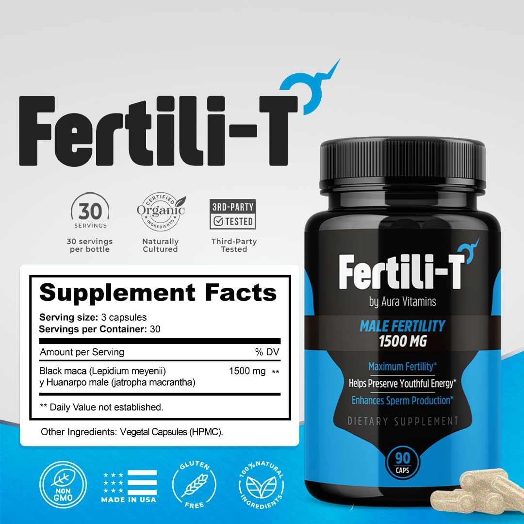 Male Fertility Support Supplement | 1500 MG | Boost Sperm Health & Energy | 90 Capsules | Natural Fertility Booster