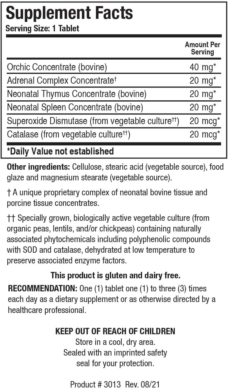 Male Glandular Combination Formula for Hormone Support and Healthy Endocrine Function - Biotics Research CytozymeM with Potent Antioxidants - 60 Tablets