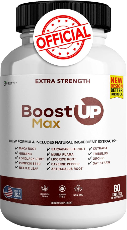 Male Health Supplement with Calcium, Zinc & Proprietary Blend for Vitality & Strength - 60 Capsules