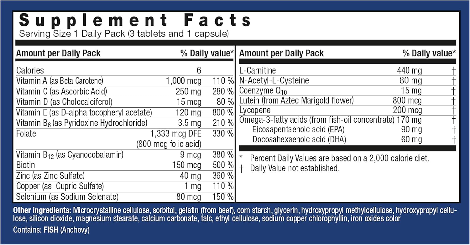 Male Prenatal Supplements with Selenium and L-Carnitine for Conception, 30-Day Supply by Orthomol