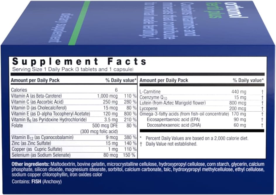 Male Prenatal Supplements with Selenium and L-Carnitine for Conception, 30-Day Supply by Orthomol